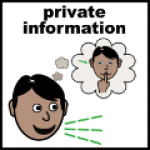 Private information illustration of person telling secrets